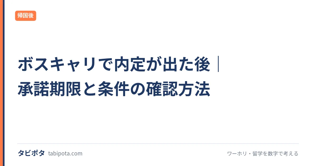 ボスキャリで内定が出た後｜承諾期限と条件の確認方法