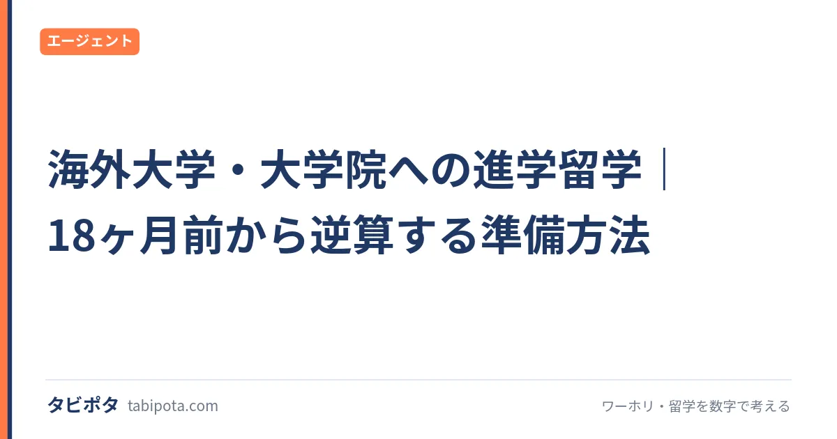 海外大学・大学院への進学留学｜18ヶ月前から逆算する準備方法